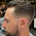 Pushed Back, Short, Skin Fade, Straight