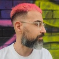 French Crop, Long, Long Beard, Skin Fade, Wavy