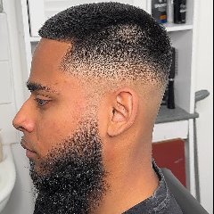 Crew Cut, Long Beard, Skin Fade, Straight